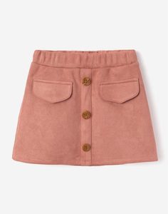 Розовая юбка из экозамши для девочки Gloria Jeans