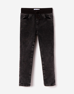 Зауженные джинсы с трикотажным поясом для мальчика Gloria Jeans