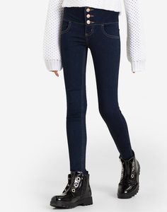 Утеплённые облегающие джинсы Legging на пуговицах для девочки Gloria Jeans