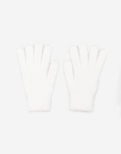Светло-бежевые пушистые перчатки для девочки Gloria Jeans