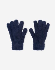 Синие пушистые перчатки для девочки Gloria Jeans