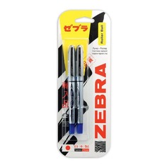 Ручка-роллер Zebra ZEB-ROLLER BE& DX5 0.5мм игловидный пиш. наконечник синие чернила блистер (2шт) 15 шт./кор. Зебра