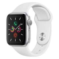 Смарт-часы APPLE Watch Series 5 40мм, серебристый / белый [mwv62ru/a]