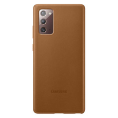 Чехол (клип-кейс) Samsung Leather Cover, для Samsung Galaxy Note 20, коричневый [ef-vn980laegru]