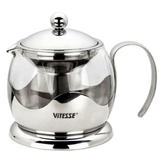 Заварочный чайник Vitesse Aniya, 0.8л, серебристый [vs-1919]