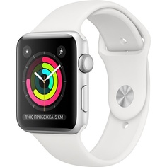 Смарт-часы Apple Watch Series 3 42 мм серебристый, спортивный ремешок
