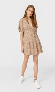 Stradivarius Платье В Стиле Рустик На Запàхе Женская Коллекция Multicolor S