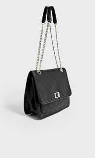 Stradivarius Стеганая Сумка С Плечевым Ремнем И Цепочкой Женская Коллекция Черный 103