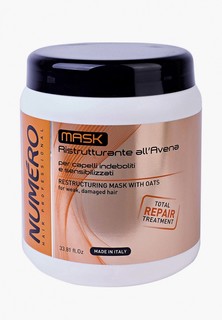 Маска для волос Brelil Professional Numero с эктрактом овса для ослабленных и чувствительных волос, 1000 мл