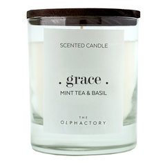Свеча ароматическая the olphactory graсe black мята и базилик (ambientair) белый 8x9x8 см.