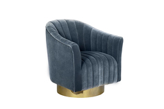 Кресло вращающееся голубое велюровое (garda decor) голубой 76.0x83.0x77.0 см.