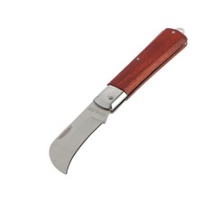 Нож универсальный складной tundra, деревянная рукоятка, изогнутое лезвие, нержавеющая сталь