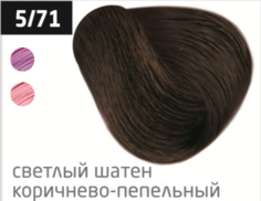 Domix, Безаммиачный стойкий краситель для волос с маслом виноградной косточки Silk Touch (42 оттенка) 5/71 светлый шатен коричнево-пепельный Ollin Professional