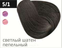 Domix, Безаммиачный стойкий краситель для волос с маслом виноградной косточки Silk Touch (42 оттенка) 5/1 светлый шатен пепельный Ollin Professional