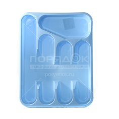 Лоток для столовых приборов Idea М 1140 голубой, 33.5x4.8x26 см