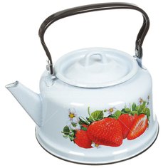 Чайник эмалированный Сибирские товары Клубника садовая С271359, 3.5 л СтальЭмаль