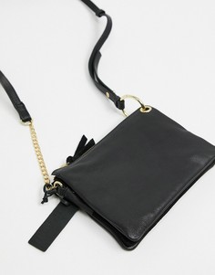 Черная кожаная сумка через плечо Topshop-Черный