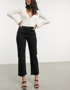 Черные расклешенные джинсы с завышенной талией ASOS DESIGN-Черный цвет