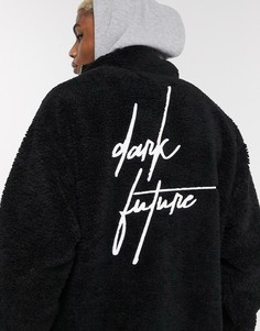 Плюшевый спортивный oversized-топ ASOS Dark Future-Черный