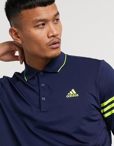 Темно-синяя футболка-поло с 3 полосками adidas Golf 365-Темно-синий