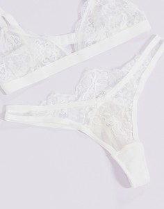 Кружевные стринги ASOS DESIGN-Белый