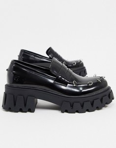 Черные лоферы на массивной подошве Koi Footwear-Черный цвет