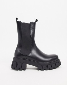 Черные ботинки из искусственной кожи Koi Footwear-Черный