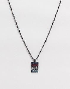 Ожерелье-цепочка с разноцветными стразами на подвеске Uncommon Souls-Серый