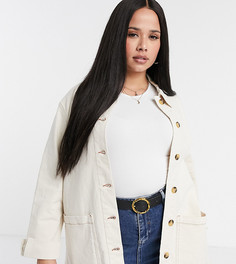 Джинсовая куртка кремового цвета Vero Moda Curve-Белый