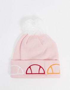 Светло-розовая шапка-бини ellesse-Розовый цвет