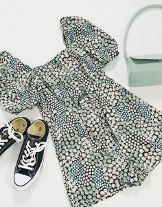 Ромпер с пышными рукавами QED London-Многоцветный