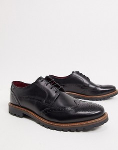 Черные кожаные туфли на шнуровке Base London-Черный цвет