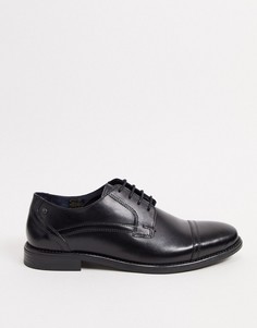 Черные кожаные туфли на шнуровке Base London-Черный цвет