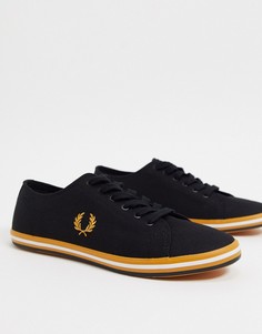 Черные парусиновые кеды с контрастной подошвой Fred Perry-Черный