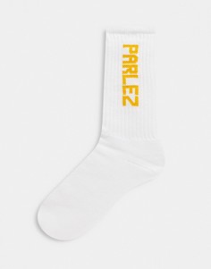 Белые носки с оранжевым логотипом Parlez-Белый