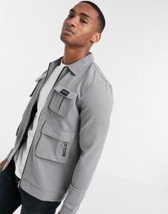 Серая трикотажная куртка-карго от комплекта Mauvais-Серый