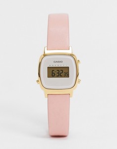 Часы с кожаным ремешком Casio LA670WEFL-4A2EF-Розовый
