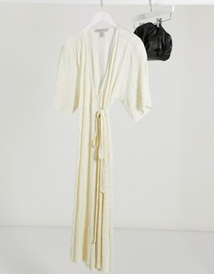 Плиссированное платье кремового цвета с запахом Liquorish-Белый