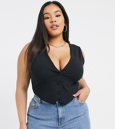 Черный трикотажный жилет ASOS DESIGN Curve-Черный цвет