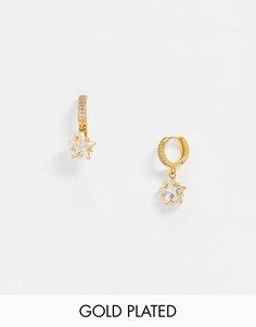 Серьги-кольца в стиле хагги с позолотой 14 карат ASOS DESIGN