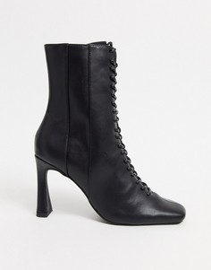 Черные ботинки на шнуровке ASOS DESIGN-Черный цвет