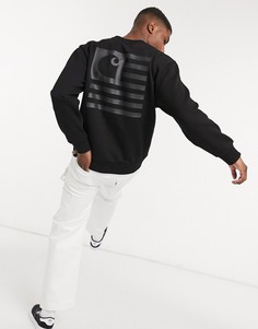 Черный свитшот с принтом на спине Carhartt WIP