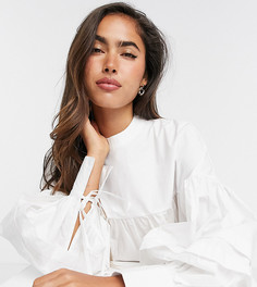 Свободная блузка с завязками на рукавах Fashion Union-Белый