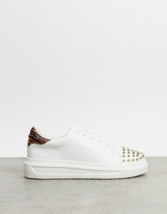 Белые кроссовки с отделкой заклепками KG by Kurt Geiger-Белый