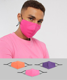 3 яркие маски для лица с регулируемыми ремешками ASOS DESIGN-Мульти