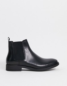 Черные кожаные ботинки челси Jack & Jones-Черный цвет