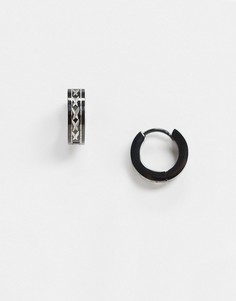 Черные серьги-кольца 9 мм из нержавеющей стали ASOS DESIGN-Черный