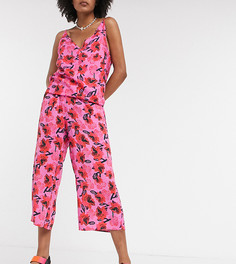 Широкие брюки с цветочным принтом от комплекта ASOS MADE IN KENYA-Розовый цвет