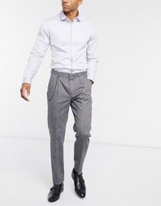 Светло-серые шерстяные брюки до щиколотки Shelby & Sons-Серый
