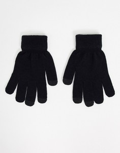 Черные перчатки с отделкой для сенсорных устройств SVNX-Черный
